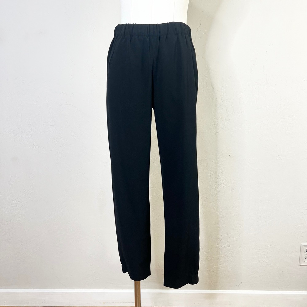 Aritzia BABATON Dexter Black Elastic Waist Pull On Tapered Leg Pants Trouser XXS